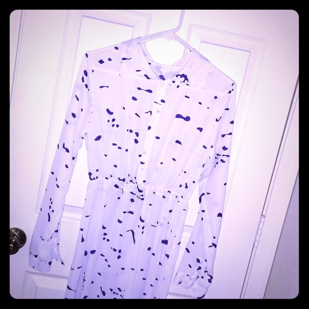 White and blue Maxi Dress